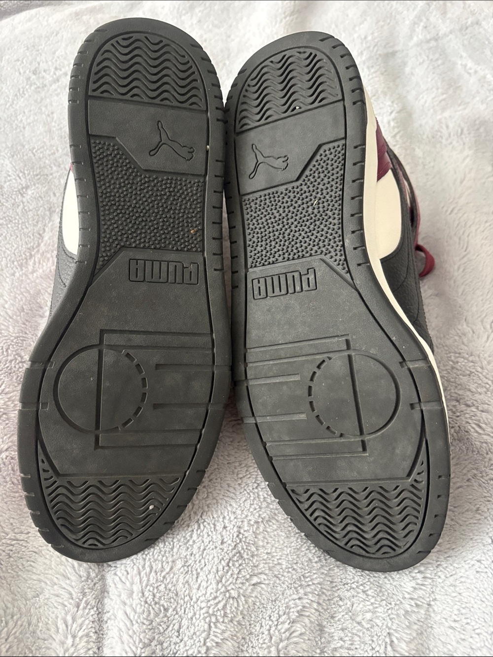 EUC Men’s Puma Rebound Layup High-Top Sneakers - Burgundy and White Size 9 - Picture 6 of 10